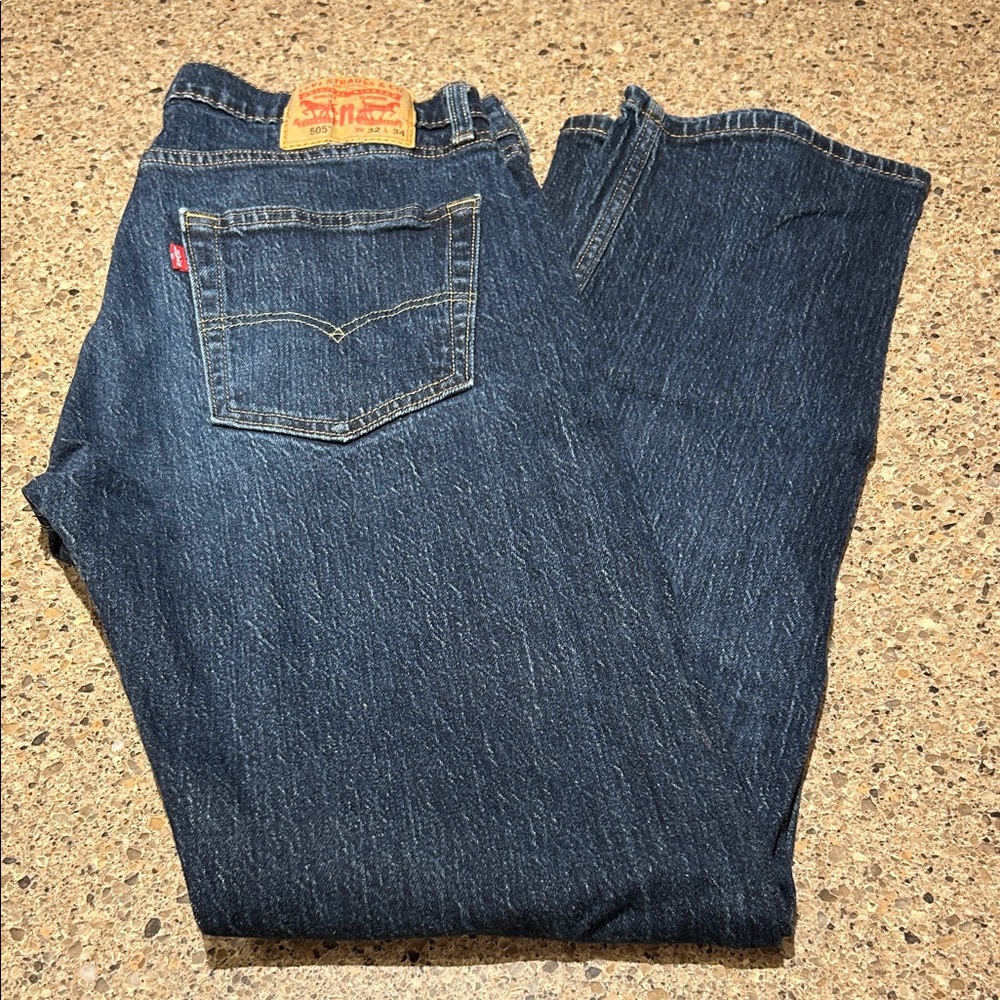 Levi's Men's 505 Dark Blue Straight Jeans